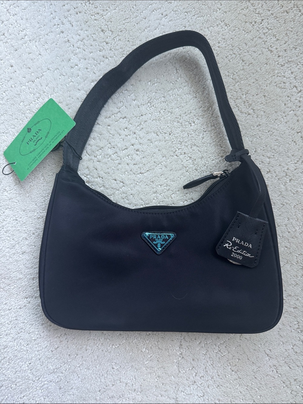 Prada Black Nylon Shoulder Bag new- Re-edition 2000